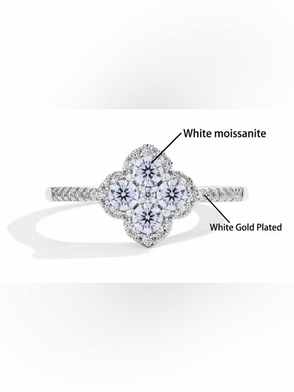 1.3ct D VVS1 Moissanite Ring for Women- 925 Sterling Silver sz7